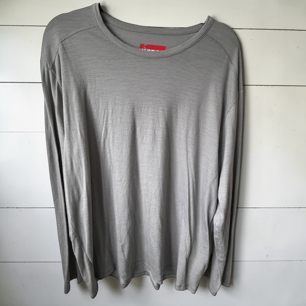 Karbon 100% Merino Wool Base Layer Shirt Gray Lightweight Long Sleeve XXL